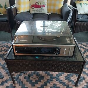Classic Turntable with Built-in Radio - Black and Silver